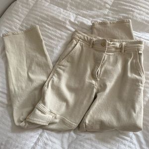 aritzia straight leg cream cargo pants